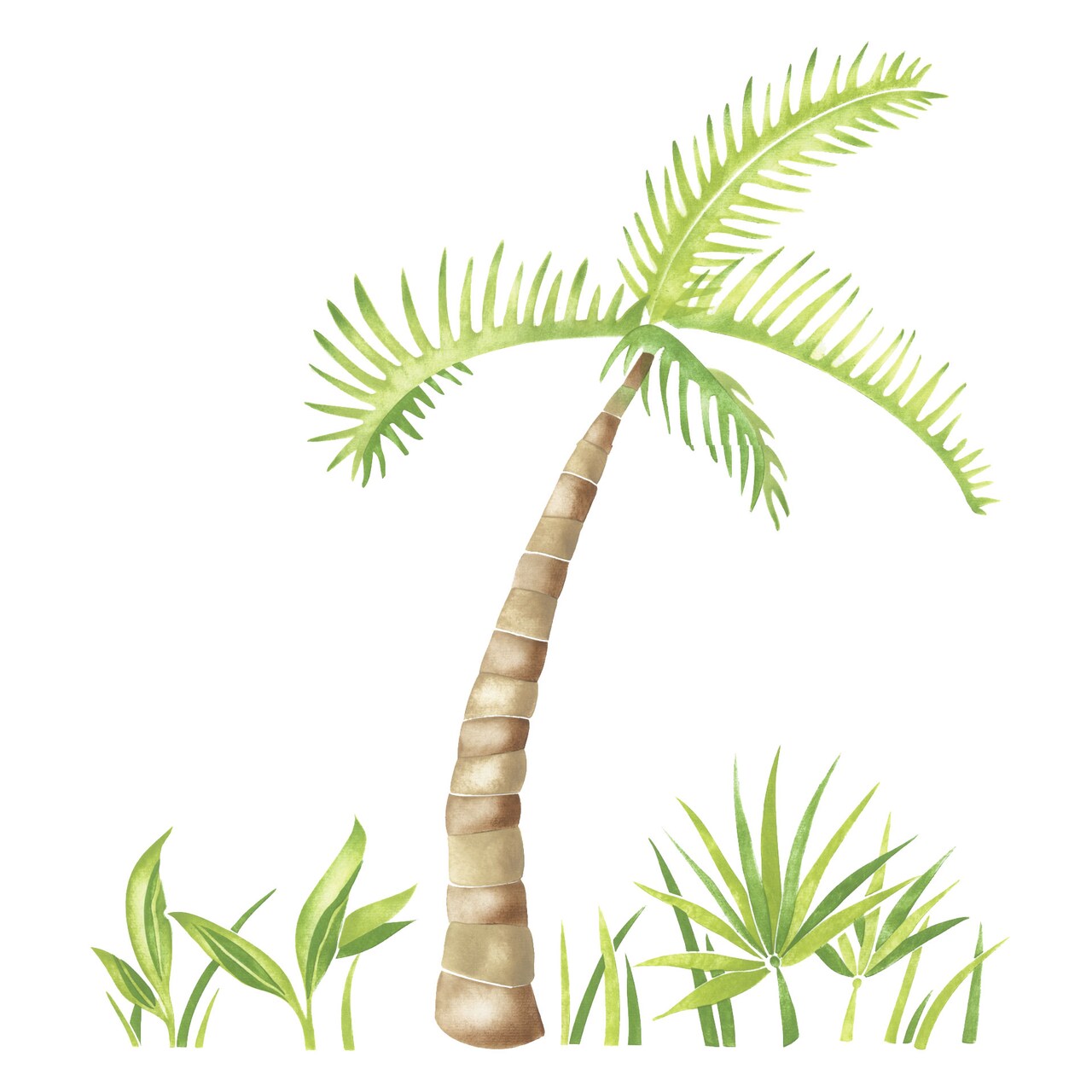 Small Palm Tree with Fronds Wall Stencil | 2852 by Designer Stencils | Animal & Nature Stencils | Reusable Art Craft Stencils for Painting on Walls, Canvas, Wood | Reusable Plastic Paint Stencil for Home Makeover | Easy to Use & Clean Art Stencil